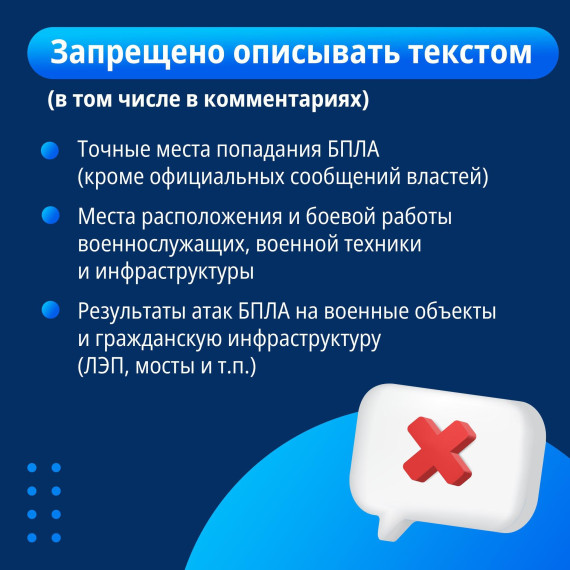 Что запрещено снимать и распространять при атаке БПЛА?.